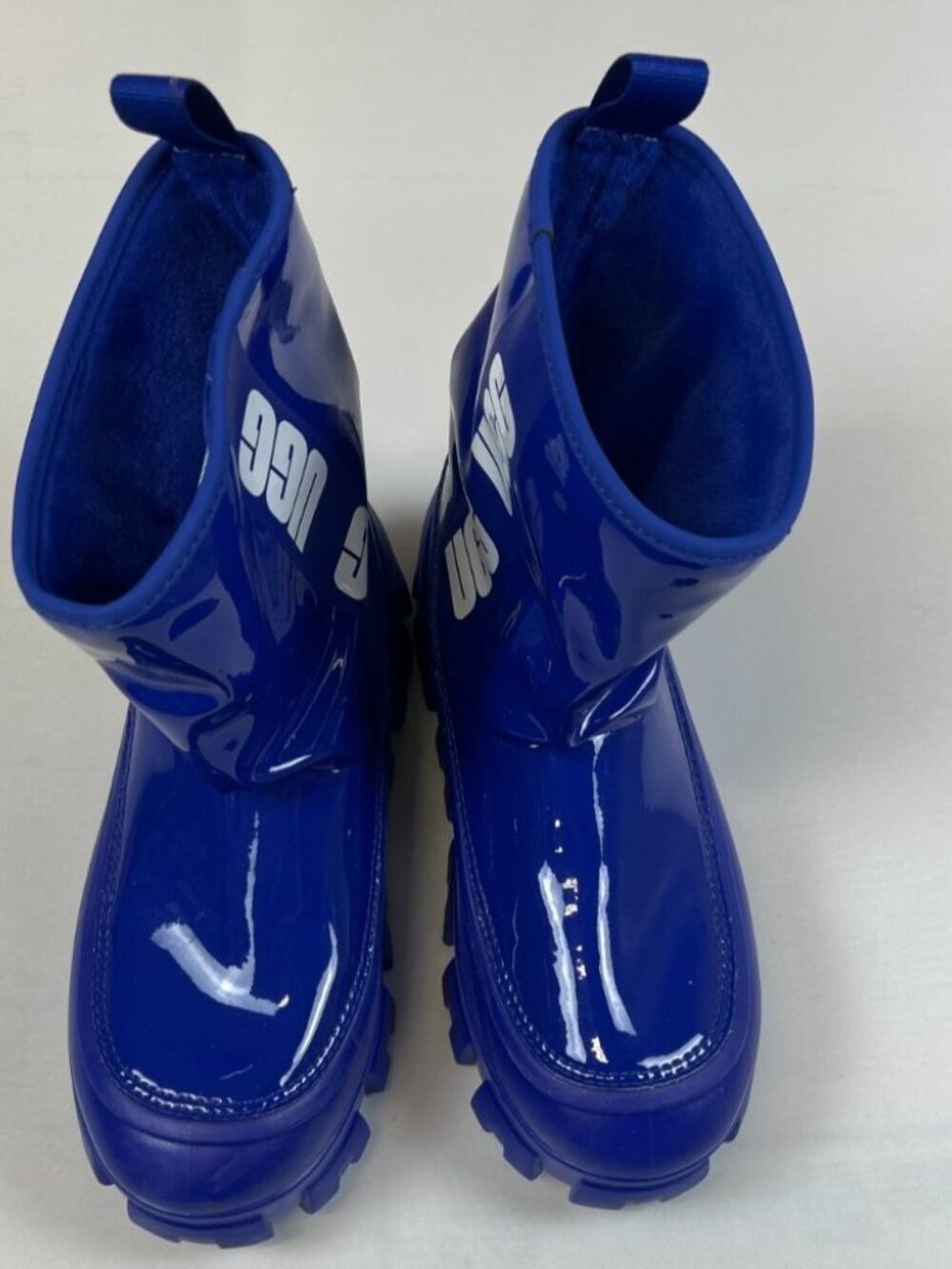 UGG Women 8 Royal Blue Patent Leather Drizlita Rain Boots Waterproof 1144059 - Picture 2 of 8